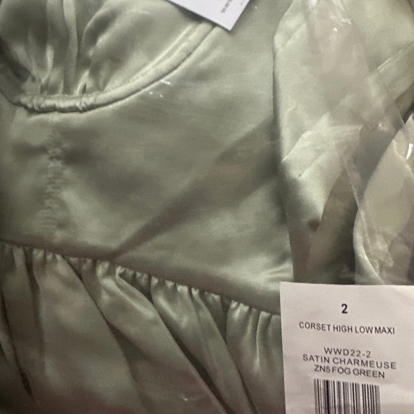 NWT WeWoreWhat REVOLVE Satin Charmeuse Corset High Low Maxi Dress - Sz 2 - Picture 3 of 4